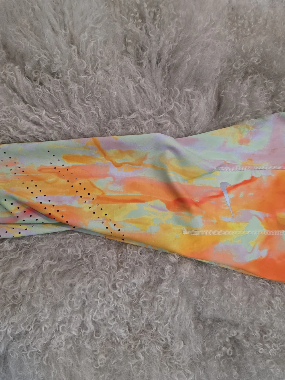 Nike Dri-fit Tie-Dye Performance Leggings - Orange & Mint